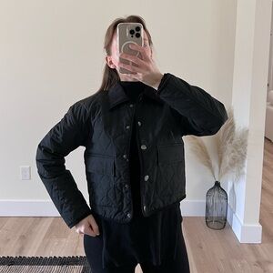 Quilted Black Cropped Jacket - Women